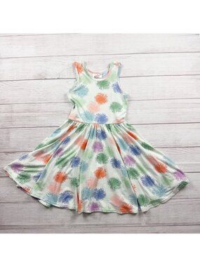 Dot Dot Smile DDS Girls Twirl Dress Rainbow Firework Sleeveless Stretch 7